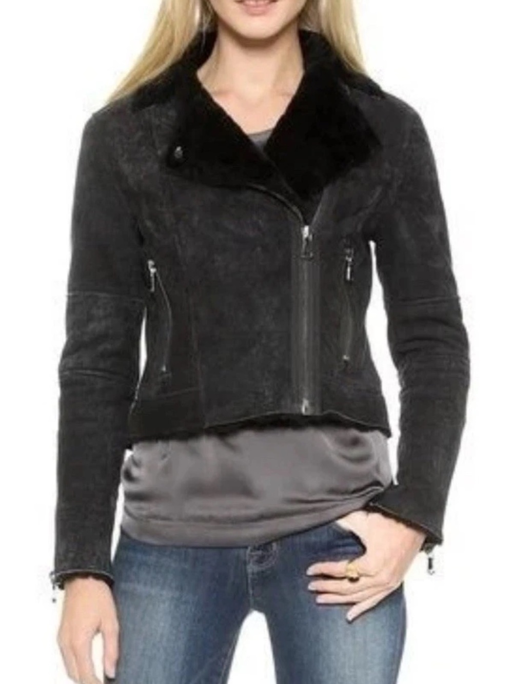 J Brand Aiah Shearling Jacket Sz S